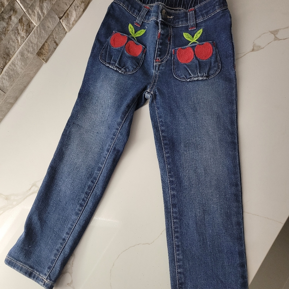 4t kids girls jeans with cherries
